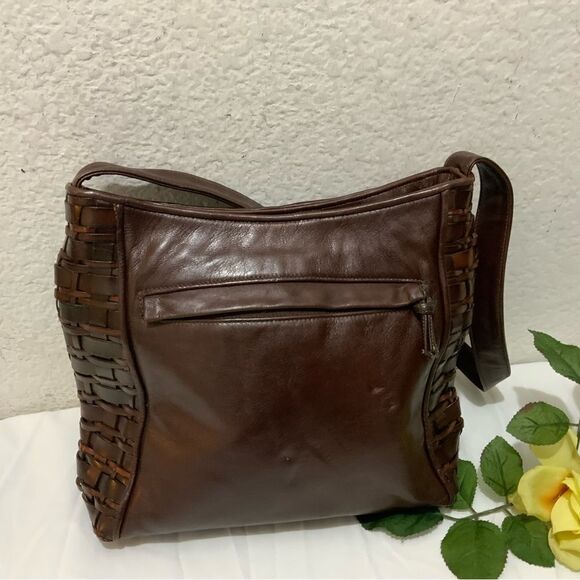 VTG Sharif Woven Leather Handbag Purse - Picture 4 of 16